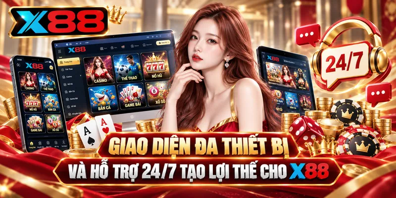 Giao diện đa thiết bị và hỗ trợ 24/7 tạo lợi thế cho X88
